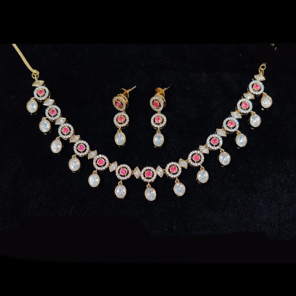 Tanish Art Jewellery Luxury Polki Kundan And Austrian Stone Necklace Set