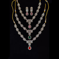 Tanish Art Jewellery Classic Polki Kundan And Austrian Stone Necklace Set