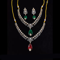 Tanish Art Jewellery Classic Polki Kundan And Austrian Stone Necklace Set