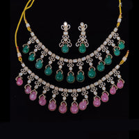Tanish Art Jewellery Classic Polki Kundan And Austrian Stone Necklace Set