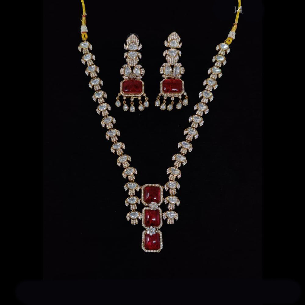 Tanish Art Jewellery Classic Polki Kundan And Austrian Stone Necklace Set