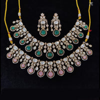 Tanish Art Jewellery Classic Polki Kundan And Austrian Stone Necklace Set