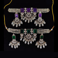 Tanish Art Jewellery Polki Kundan Pearl And Beads Choker Necklace Set