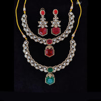 Tanish Art Jewellery Elegant Polki Kundan And Austrian Stone Necklace Set