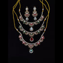 Tanish Art Jewellery Classic Polki Kundan And Austrian Stone Necklace Set