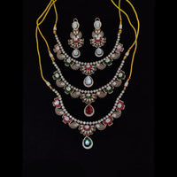 Tanish Art Jewellery Classic Polki Kundan And Austrian Stone Necklace Set
