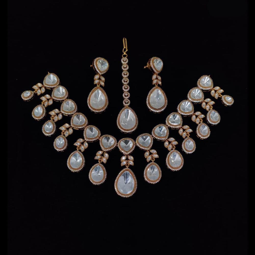 Tanish Art Jewellery Festive Ready Polki Kundan And Austrian Stone Necklace Set