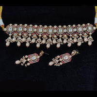 Tanish Art Jewellery Polki Kundan Pearl And Beads Choker Necklace Set