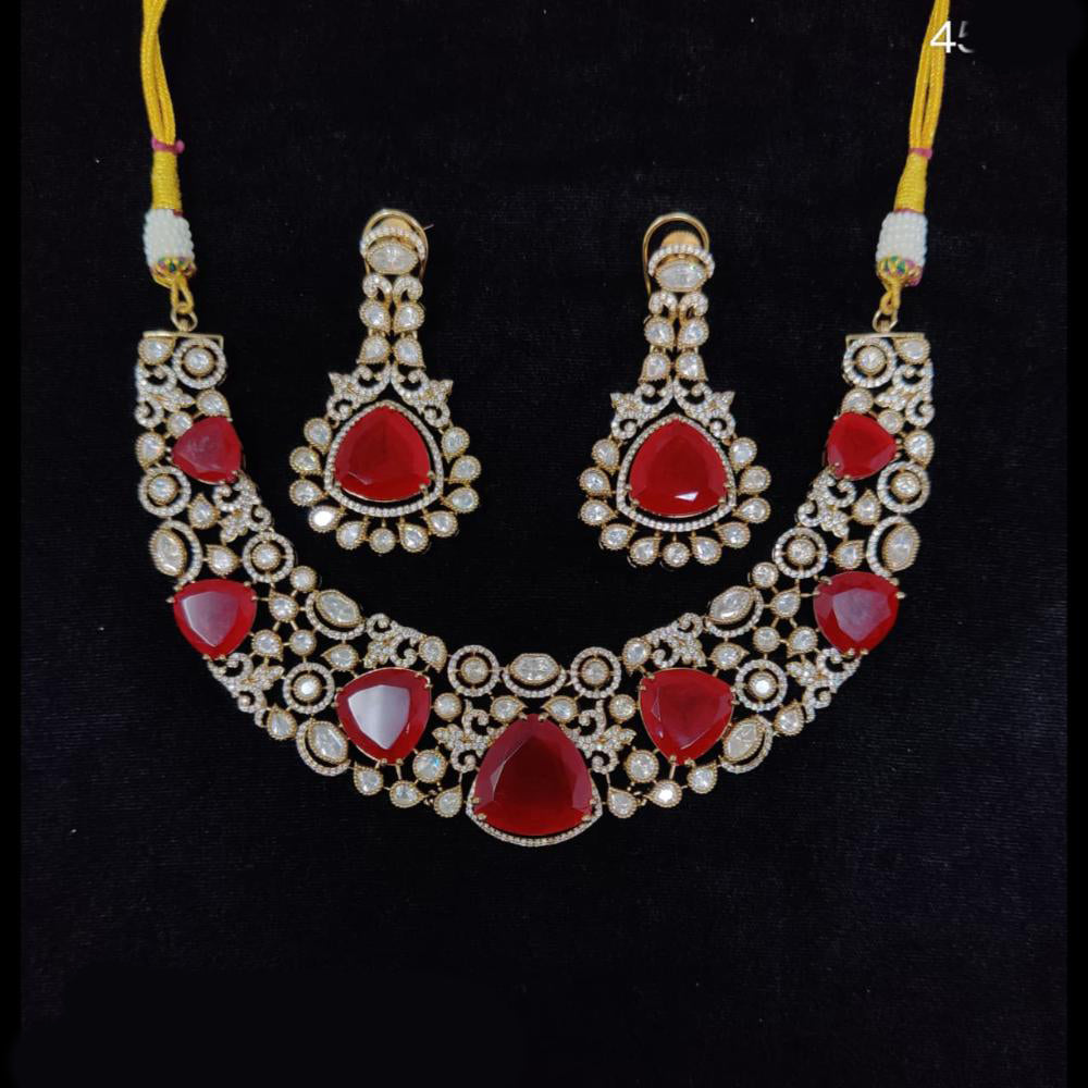 Tanish Art Jewellery Classic Polki Kundan And Austrian Stone Necklace Set