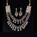 Tanish Art Jewellery Traditional Polki Kundan And Austrian Stone Double Necklace Set