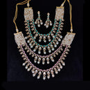 Tanish Art Jewellery Traditional Polki Kundan And Austrian Stone Double Necklace Set