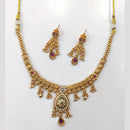 Tanish Art Jewellery Luxury Pota Stone And Pearl Meenakari Traditional Necklace Set 