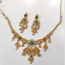 Tanish Art Jewellery Royal Pota Stone And Pearl Necklace Set 