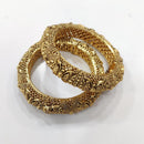 Tanish Art Jewellery Heritage Style Carved Gold Openable Bangles Set