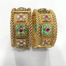 Tanish Art Jewellery Heritage Pota Stone Openable Bangles Set