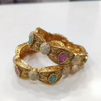 Tanish Art Jewellery Heritage Pota Stone And Meenakari Bangles Set