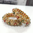 Tanish Art Jewellery Heritage Pota Stone And Pearl Openable Bangles Set