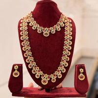 Tanish Art Jewellery Designer Pota Stone And Pearl Double Necklace Set