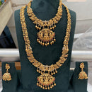 Tanish Art Jewellery Designer Pota Stone And Pearl Temple Double Necklace Set