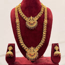 Tanish Art Jewellery Designer Pota Stone And Pearl Temple Double Necklace Set