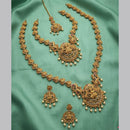 Tanish Art Jewellery Designer Pota Stone And Pearl Temple Double Necklace Set