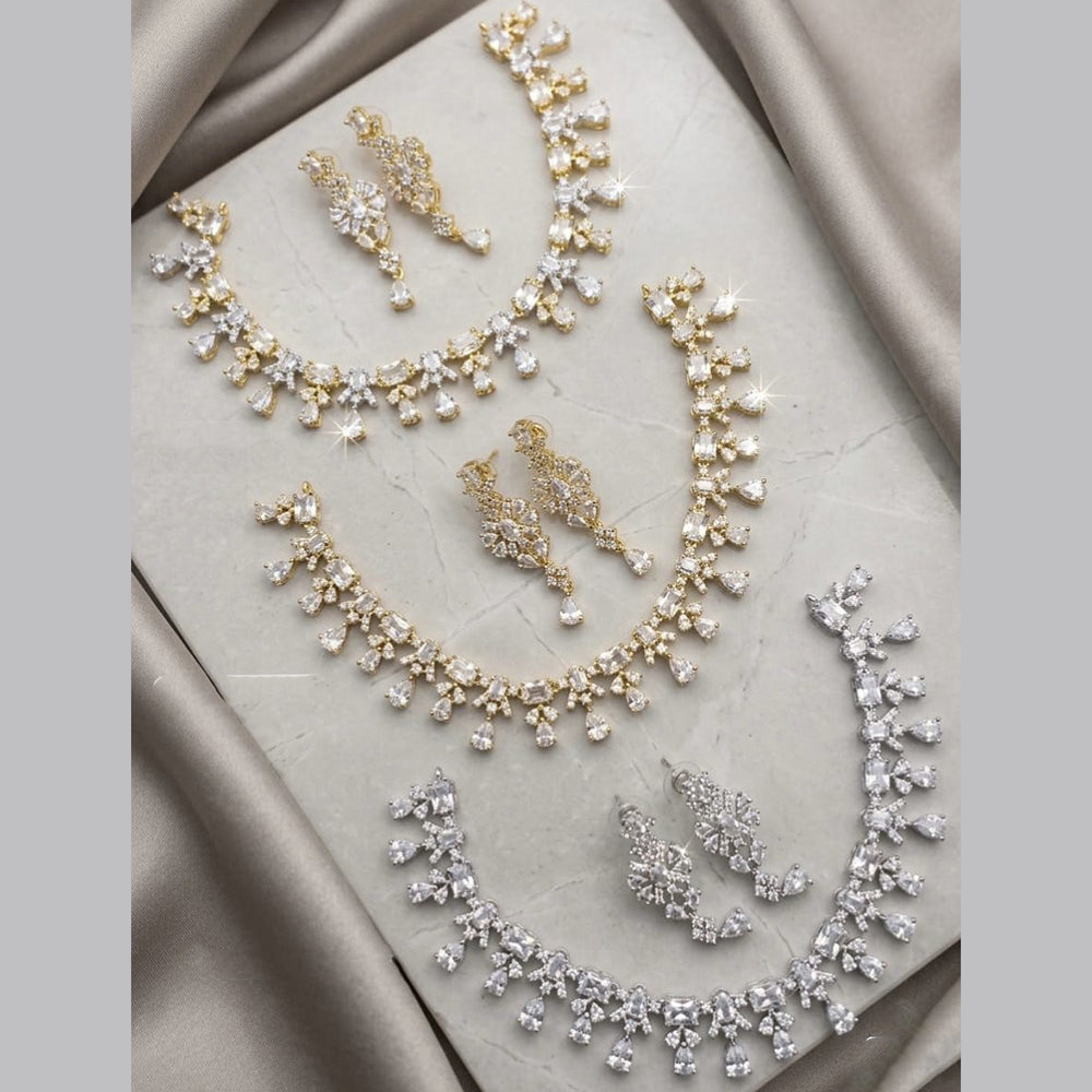 Tanish Art Jewellery Trendy American Diamond Necklace Set