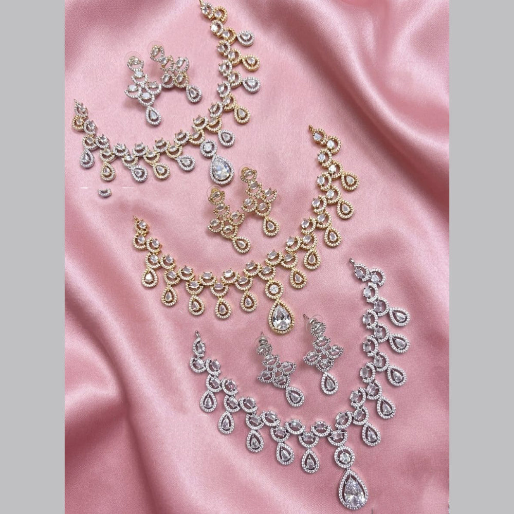 Tanish Art Jewellery Trendy American Diamond Necklace Set