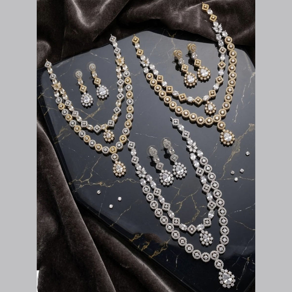 Tanish Art Jewellery Trendy American Diamond Necklace Set
