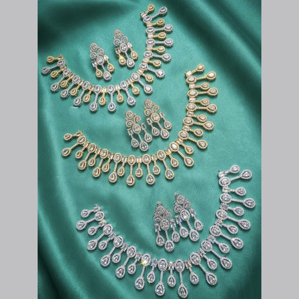 Tanish Art Jewellery Trendy American Diamond Necklace Set