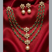 Tanish Art Jewellery Premium Pota Stone And Beads Ethnic Necklace Set