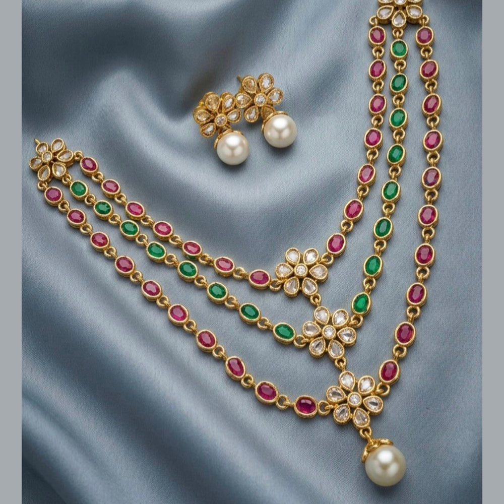 Tanish Art Jewellery Premium Pota Stone And Beads Ethnic Necklace Set