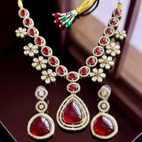 Tanish Art Jewellery Premium Pota Stone Ethnic Necklace Set