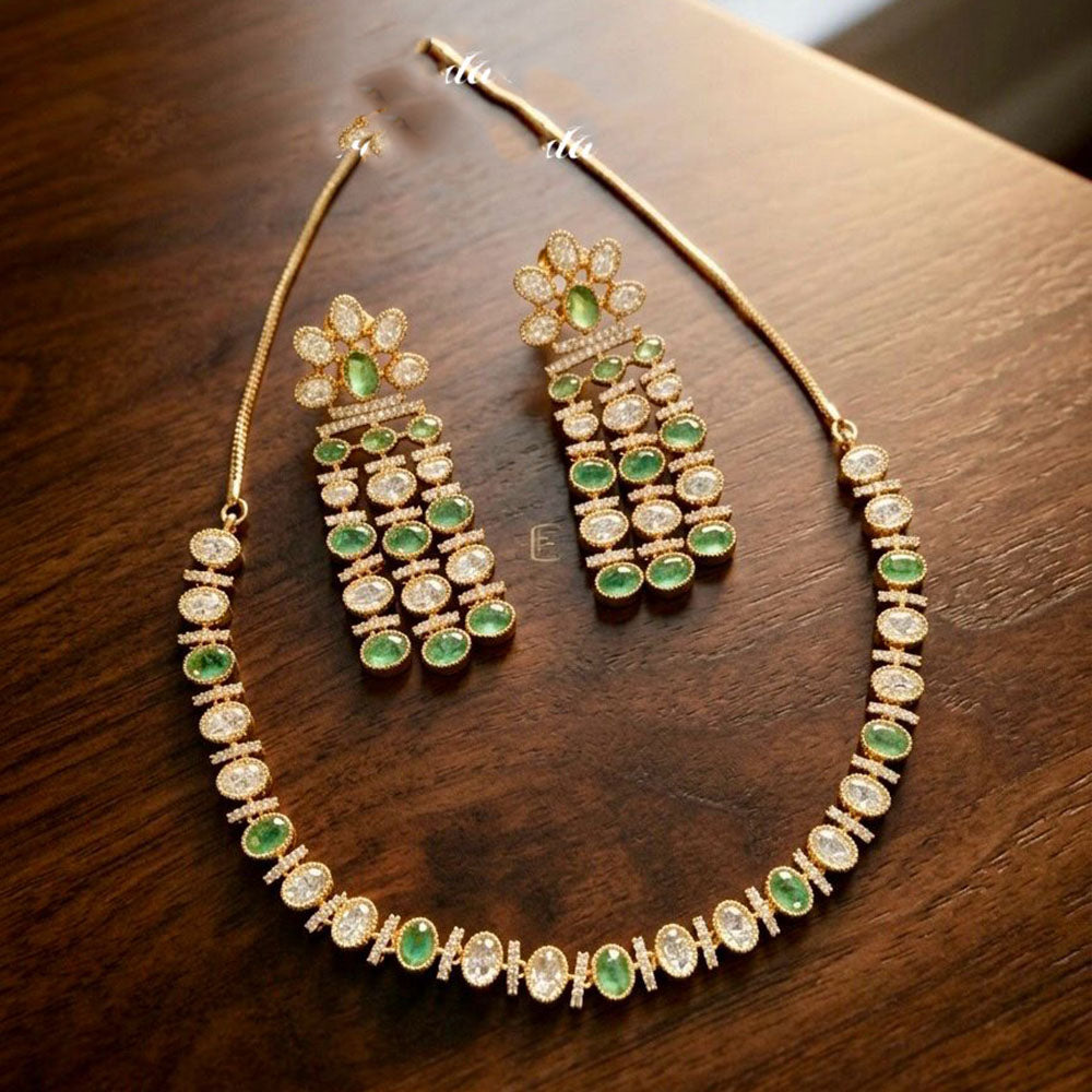 Tanish Art Jewellery Premium Pota Stone Ethnic Necklace Set