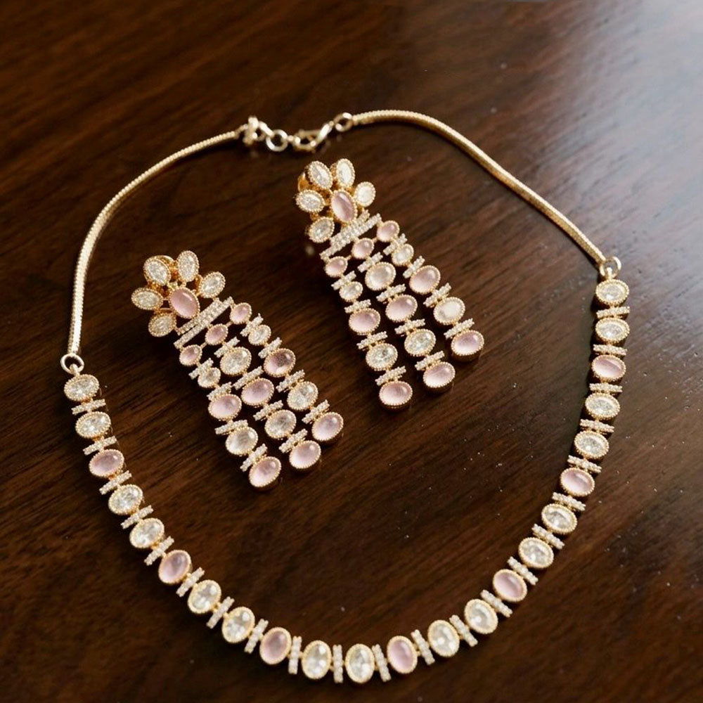 Tanish Art Jewellery Premium Pota Stone Ethnic Necklace Set