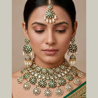 Tanish Art Jewellery Heritage Kundan Stone And Pearl Bridal Choker Necklace Set