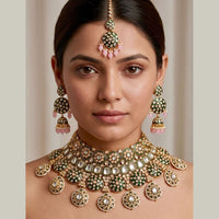 Tanish Art Jewellery Heritage Kundan Stone And Pearl Bridal Choker Necklace Set