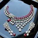 Tanish Art Jewellery Glamorous American Diamond Necklace Set