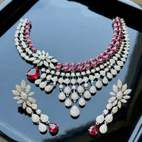 Tanish Art Jewellery Glamorous American Diamond Necklace Set