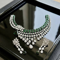 Tanish Art Jewellery Glamorous American Diamond Necklace Set