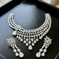 Tanish Art Jewellery Glamorous American Diamond Necklace Set