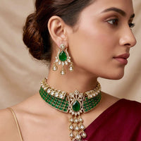 Tanish Art Jewellery Glamorous American Diamond Choker Necklace Set