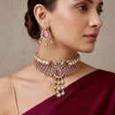 Tanish Art Jewellery Glamorous American Diamond Choker Necklace Set