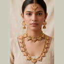 Tanish Art Jewellery Elegant Pota Stone And Pearl Dual Necklace Set