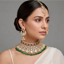 Tanish Art Jewellery Graceful Kundan Stone And Beads Semi-Bridal Choker Necklace Set