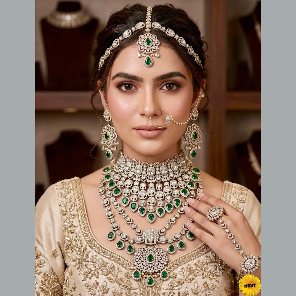 Tanish Art Jewellery Graceful Kundan Stone Semi-Bridal Choker Necklace Set