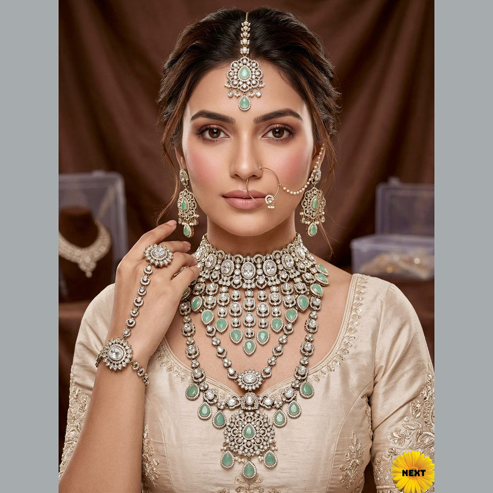 Tanish Art Jewellery Graceful Kundan Stone Semi-Bridal Choker Necklace Set