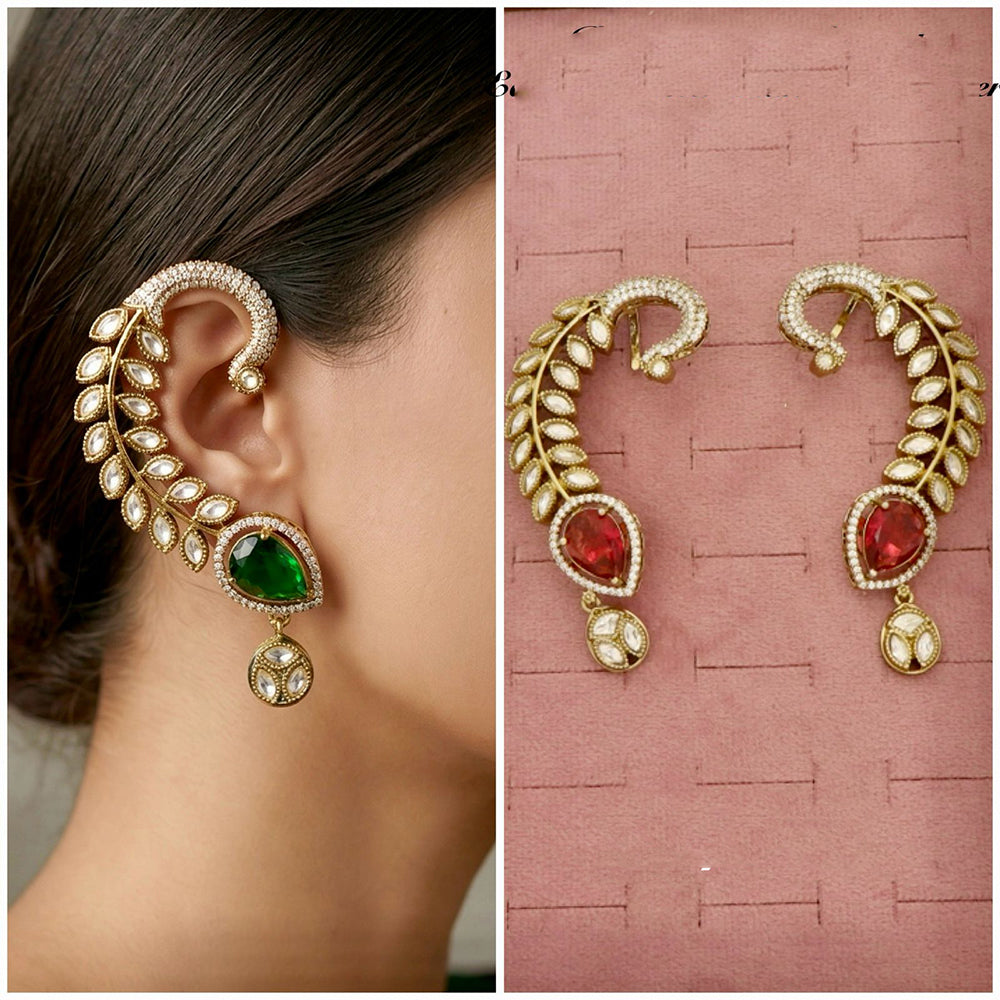 Tanish Art Jewellery Royal American  Diamond Earcuff Dangler Earrings