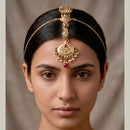 Tanish Art Jewellery Grand Bridal Pota Stone And Pearl Sheeshphool Maangtikka 