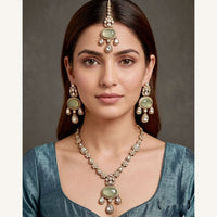 Tanish Art Jewellery Pota Stone Necklace Set 