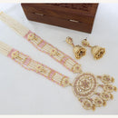 Tanish Art Jewellery Classic Pota Stone And Pearl Long Necklace Set
